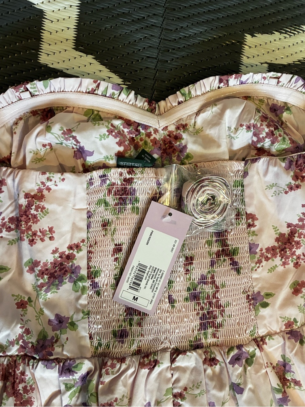 Pink Floral Strap/strapless spring Dress - Picture 3 of 4